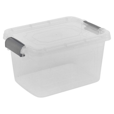 URBNLIVING 3L Food Safe Storage Boxes with Lids Handles Clip Clear Plastic Set of 6