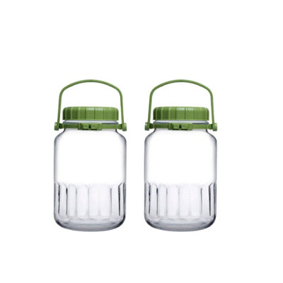 URBNLIVING 3L Food Storage Glass Jar With Plastic Lid Set of 2