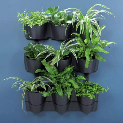 URBNLIVING 4 Pcs Heavy Duty Weatherproof Modular Outdoor Wall Flower Planter Plant Pot