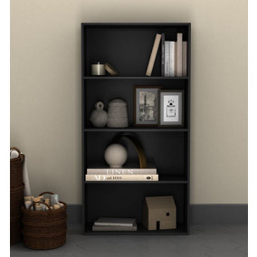 URBNLIVING 4 Tier Wide Wooden Bookcase Cupboard Storage Shelving Display Shelf Cabinet Unit