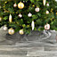 URBNLIVING 40cm Christmas Tree Plush Velvet Tree Skirt Base Silver Floor Cover Decor Home Mat Ornament