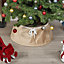 URBNLIVING 40cm Christmas Tree Plush Velvet Tree Skirt Beige Base Floor Cover Decor Home Mat Ornament
