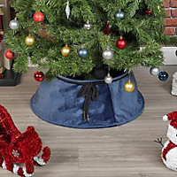 URBNLIVING 40cm Christmas Tree Plush Velvet Tree Skirt Blue Base Floor Cover Decor Home Mat Ornament