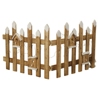 thumbnail image 2 of Sasylvia Christmas Tree Fence With Led String Light Wooden Xmas Tree Gate Candy Cane Picket Fence For Holiday Wedding Party Garden Home Decoration 2 of 12