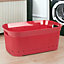 URBNLIVING 40L Red Large Laundry Washing Basket Dirty Clothes Storage Bin with Handles