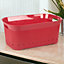 URBNLIVING 40L Red Large Laundry Washing Basket Dirty Clothes Storage Bin with Handles