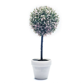 URBNLIVING 41cm Height Large Pink Decorative Artificial Outdoor Ball Plant Tree Pot Colour