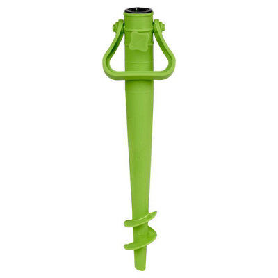 URBNLIVING 41cm Height Screw In Spike Parasol Umbrella Holder Anchor Spikes Stand Beach Garden Pegs, 2 Green