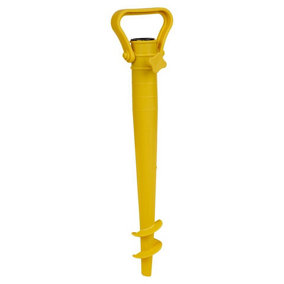 URBNLIVING 41cm Height Screw In Spike Parasol Umbrella Holder Anchor Spikes Stand Beach Garden Pegs, 2 Yellow