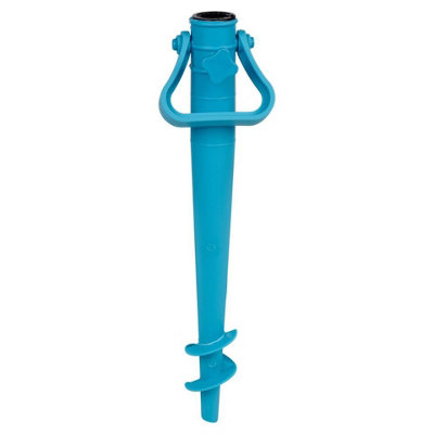 URBNLIVING 41cm Height Screw In Spike Parasol Umbrella Holder Anchor Spikes Stand Beach Garden Pegs, Blue