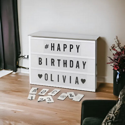 URBNLIVING 42cm Width A3 LED Light Up Message Board Word Colour Display Sign Letter Symbol Box
