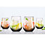 URBNLIVING 450ml Set of 4 Smoked Black Glass Drinking Bar Water Beverage Glasses Tumblers