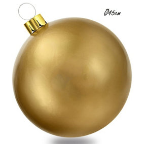 URBNLIVING 45cm Gold Inflatable Christmas Bauble Ball Decoration Xmas Tree Outdoor Hanging Ornaments