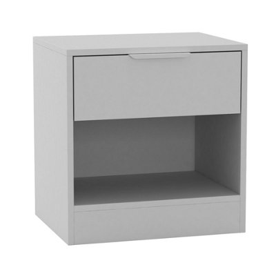 URBNLIVING 45cm Width 1-Drawer Bedside White Table Cabinet Nightstand Storage Shelf Bedroom Furniture Unit