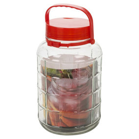 URBNLIVING 5 Litre Large Glass Preserve Food Beverage Juice Airtight Container Jar