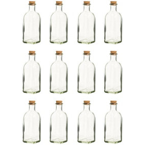 URBNLIVING 500ml 12pcs Glass Storage Bottle Jars Vials Cork Stopper Lid Kitchen Cruet Food Set