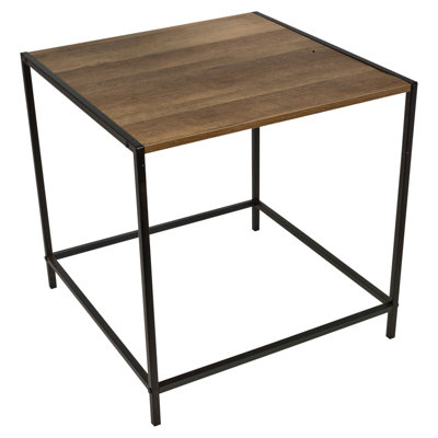 URBNLIVING 50cm Large Wood & Metal Side Snack Table Couch Sofa End ...