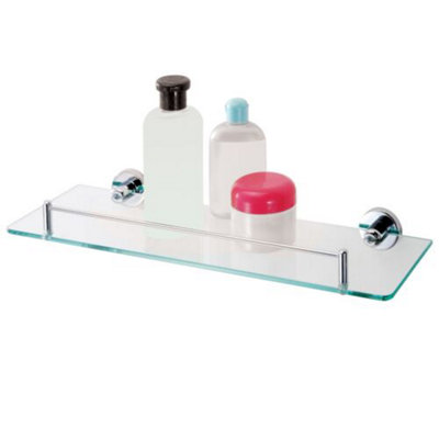 URBNLIVING 50cm Tempered Glass Bathroom Floating Shelf Wall Mounted ...