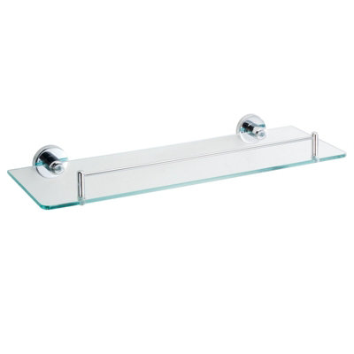 URBNLIVING 50cm Tempered Glass Bathroom Floating Shelf Wall Mounted ...