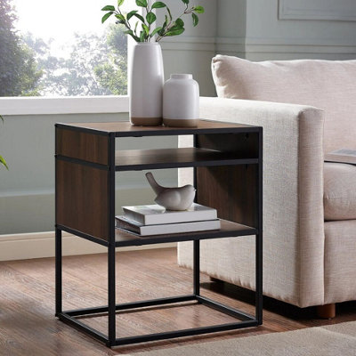 URBNLIVING 51cm Width Industrial Modern Square Open Shelf Storage Sofa ...