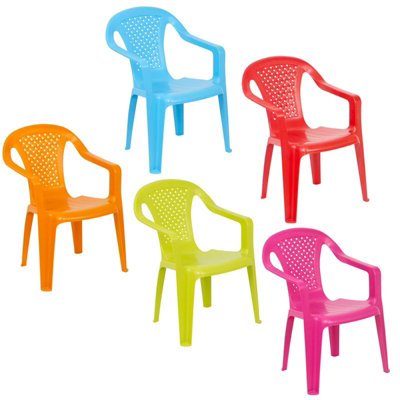 URBNLIVING 52cm Height Plastic Childrens Chairs Coloured Nursery Indoor Outdoor Garden Kids Tea Party