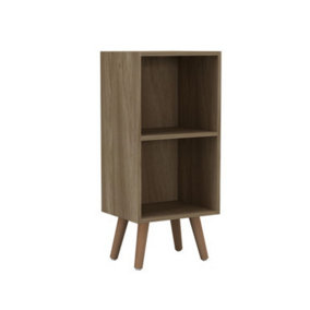 URBNLIVING 53cm Height 2 Tier Oak Wooden Storage Cube Bookcase Scandinavian Style Beech Legs