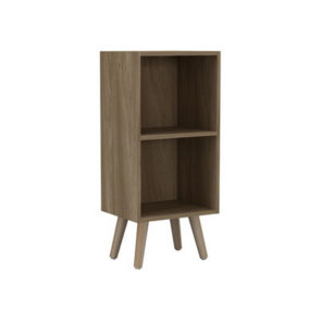 URBNLIVING 53cm Height 2 Tier Oak Wooden Storage Cube Bookcase Scandinavian Style Pine Legs