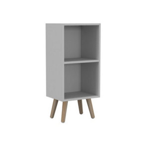 URBNLIVING 53cm Height 2 Tier White Wooden Storage Cube Bookcase Scandinavian Style Pine Legs
