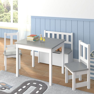 URBNLIVING 53cm Height Wooden Children's Kids Toddlers Table, 2 Chairs ...