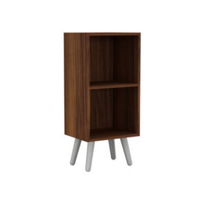 URBNLIVING 53cm Height2 Tier Teak Wooden Storage Cube Bookcase Scandinavian Style White Legs