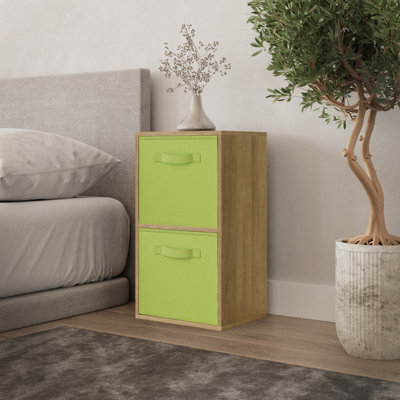 Visual Reference: Urbnliving 54Cm Height Distressed Wood 2 Tier Cube Shelving Unit