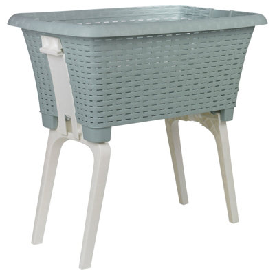 URBNLIVING 58cm Height Large Green Laundry Basket Foldable Collapsible Legs Dirty Washing Clothes Storage Bin
