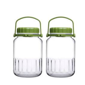 URBNLIVING 5L Food Storage Glass Jar With Plastic Lid Set of 2