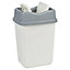 URBNLIVING 5L Grey & White Colour Plastic Waste Recycling Bin With Butterfly Lid for Kitchen or Office