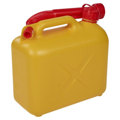 URBNLIVING 5L Set of 2 Fuel Petrol Jerry Can Gas Tank with Hanging Handle & Pouring Nozzle Spout