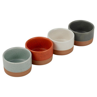 URBNLIVING 6.5cm Diameter 4 Pcs Small Stoneware Serving Bowls Set Snacks Condiments Nibbles Dishes