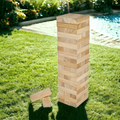 URBNLIVING 60 Pieces Outdoor Giant Sized Jumbo Wooden Blocks Tumbling ...
