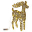 URBNLIVING 60cm LED Light Up Standing Reindeer Gold Glitter Rattan Wire Frame Christmas Home Decoration
