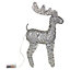 URBNLIVING 60cm LED Light Up Standing Reindeer Metallic Silver Rattan Wire Frame Christmas Home Decoration