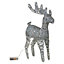 URBNLIVING 60cm LED Light Up Standing Reindeer Silver Glitter Rattan Wire Frame Christmas Home Decoration
