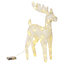 URBNLIVING 60cm LED Light Up Standing Reindeer White Glitter Rattan Wire Frame Christmas Home Decoration