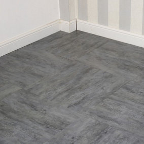 URBNLIVING 60cm Square Marble Effect Vinyl Floor Tiles Self Adhesive Flooring Planks Lino (Slate Grey)
