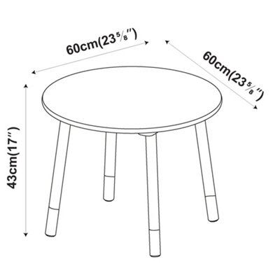 URBNLIVING 60cm Wooden Round Kids Pink Table Toddlers Small Children ...