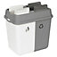 URBNLIVING 60L Duo Kitchen Bin Waste Garbage Can 2 Compartments With Bas Connectors (White/Grey)