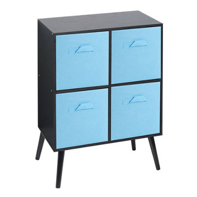 HomeStyles 4 Cube Bookcase, Black, 24-in x 11-in x 24-in. main image 0
