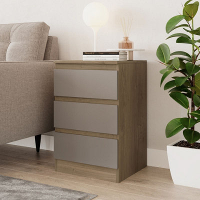URBNLIVING 62cm Height 3 Drawers Modern Chest of Drawers Bedside Table ...