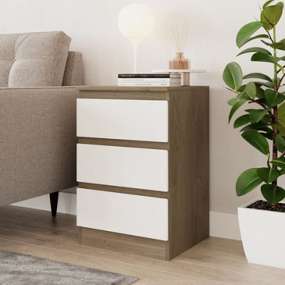 URBNLIVING 62cm Height 3 Drawers Modern Chest of Drawers Bedside 