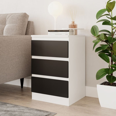 URBNLIVING 62cm Height 3 Drawers Modern Chest of Drawers Bedside 