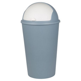 URBNLIVING 62cm Height Blue Colour 25L Push Can Bin Swing Top Lid Kitchen Office Rubbish