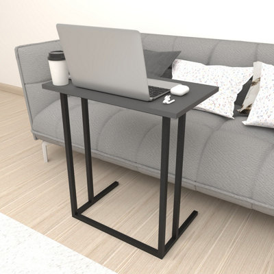 URBNLIVING 66cm Height Anthracite Wood Laptop Table, Home Office ...